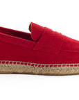 Mocasín Piel Serraje Rojo