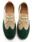 Oxford Leather beige + emerald