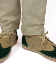 Oxford Leather beige + emerald