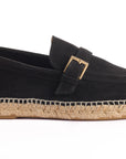 Mocasín Hebilla Serraje Negro