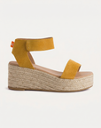 Alpargatas cuña piel Mallorca Nugat