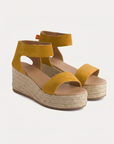 Alpargatas cuña piel Mallorca Nugat