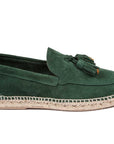 Mocasn borlas piel esmeralda