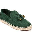 Mocasn borlas piel esmeralda