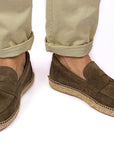 Alpargatas mocasín hombre piel kaki 19