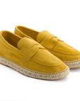 Alpargatas mocasín piel limón para hombre