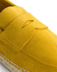Alpargatas mocasín piel limón para hombre
