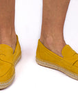 Alpargatas mocasín piel limón para hombre