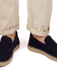 Alpargatas mocasín hombre piel marino 19