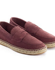 Alpargatas mocasín hombre piel morado