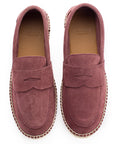 Alpargatas mocasín hombre piel morado