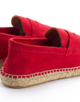 Alpargatas mocasín hombre piel rojo