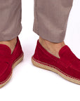 Alpargatas mocasín hombre piel rojo inglés