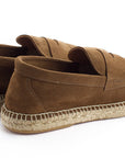 Alpargatas mocasín hombre piel tierra