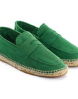 Alpargatas mocasín hombre piel verde