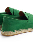 Alpargatas mocasín hombre piel verde