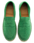 Alpargatas mocasín hombre piel verde