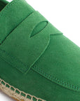 Alpargatas mocasín hombre piel verde