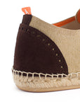 Alpargatas Oxford Piel beige + chocolate