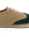 Oxford Leather beige + emerald