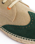 Alpargatas oxford piel beige + esmeralda