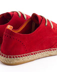 Alpargatas oxford piel rojo
