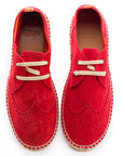 Alpargatas oxford piel rojo