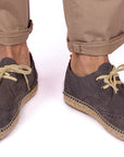 Alpargatas Oxford Piel Gris 870