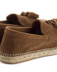 Alpargatas mocasín hombre borlas piel tierra