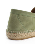 Alpargatas mocasín hombre borlas piel menta
