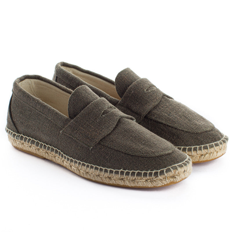 Kaki Mocassini Da Vecchio Mocassino Old Linen Kaki Per ABARCASHOES