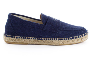 Navy Old Linen Moccasin 