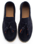 Alpargatas mocasín hombre borlas marino