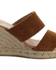 Brown leather wedge espadrilles Cabrera