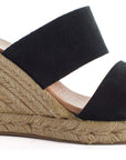 Alpargatas con cuñas piel Cabrera Negro