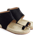 Sandalias yute piel ibiza negro