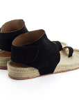 Sandalias yute piel ibiza negro