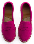 Alpargata mocasín piel mujer fucsia