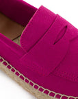 Alpargata mocasín piel mujer fucsia