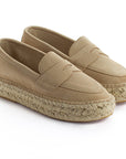Alpargata mocasín piel mujer beige