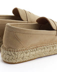 Alpargata mocasín piel mujer beige