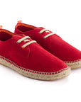 Alpargatas blucher piel rojo hombre