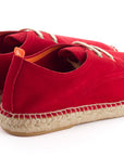 Alpargatas blucher piel rojo hombre