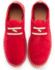 Alpargatas blucher piel rojo hombre