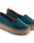 Alpargatas yute mujer camping piel color aguamar