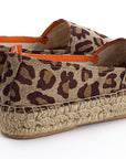 Alpargatas yute mujer camping terra color leopardo