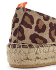 Alpargatas yute mujer camping terra color leopardo