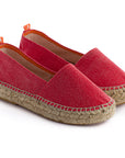 Alpargatas yute mujer camping terra color rojo