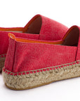 Alpargatas yute mujer camping terra color rojo