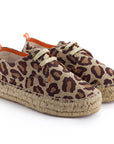 Alpargatas con cordones mujer blucher terra leopardo